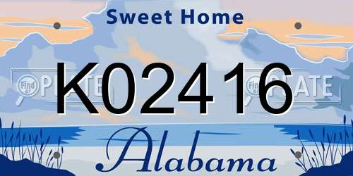 K02416 Alabama License Plate