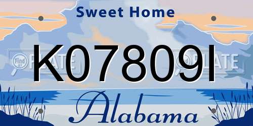 K07809I Alabama License Plate