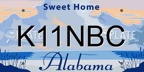 K11NBC Alabama License Plate