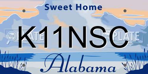 K11NSC Alabama License Plate