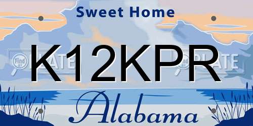 K12KPR Alabama License Plate