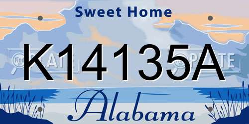K14135A Alabama License Plate