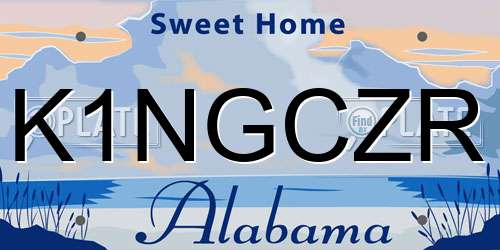 K1NGCZR Alabama License Plate