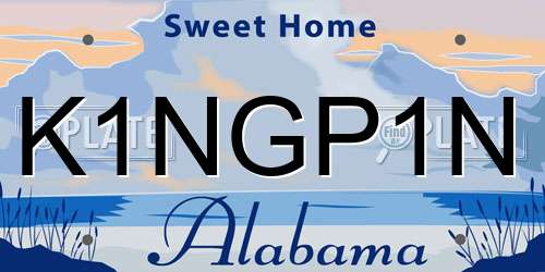 K1NGP1N Alabama License Plate