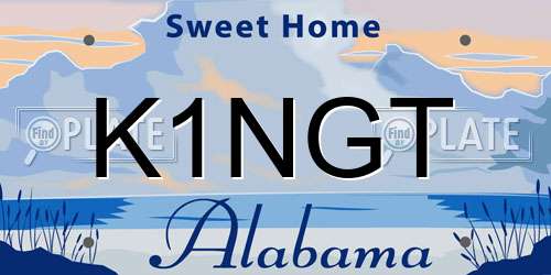 K1NGT Alabama License Plate