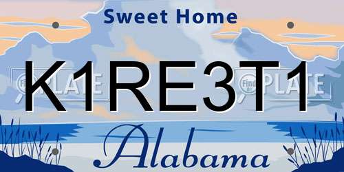 K1RE3T1 Alabama License Plate