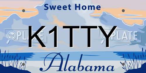 K1TTY Alabama License Plate