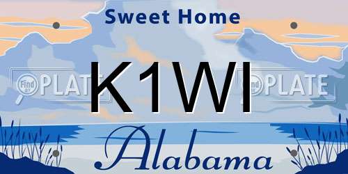 K1WI Alabama License Plate