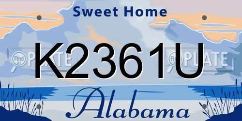 K2361U Alabama License Plate
