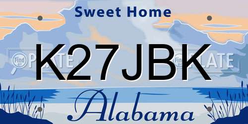 K27JBK Alabama License Plate