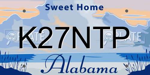 K27NTP Alabama License Plate