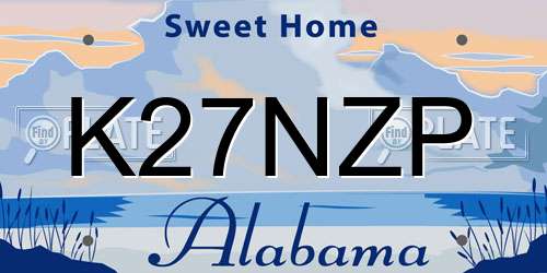 K27NZP Alabama License Plate