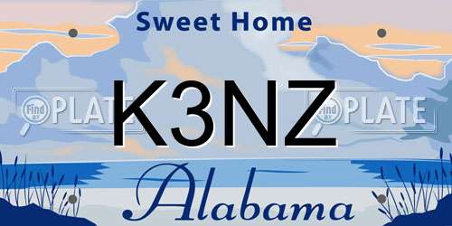 K3NZ Alabama License Plate