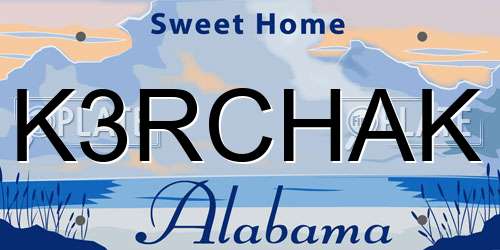 K3RCHAK Alabama License Plate