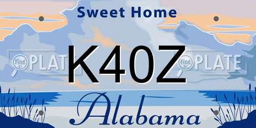 K40Z Alabama License Plate
