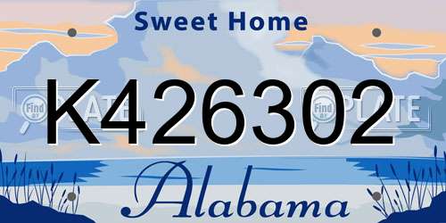 K426302 Alabama License Plate