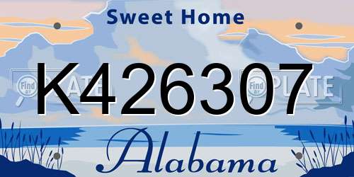 K426307 Alabama License Plate