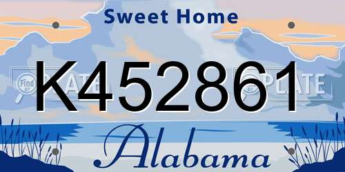 K452861 Alabama License Plate