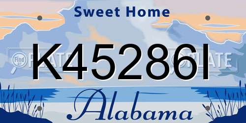 K45286I Alabama License Plate