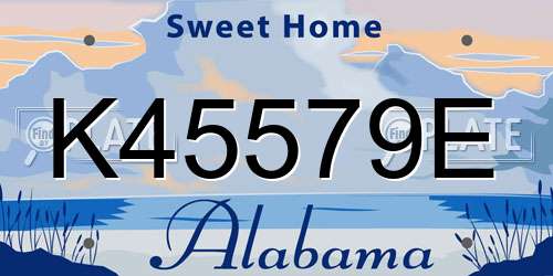 K45579E Alabama License Plate