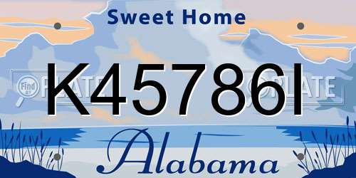 K45786I Alabama License Plate