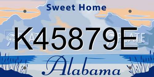 K45879E Alabama License Plate