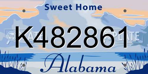 K482861 Alabama License Plate