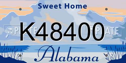 K48400 Alabama License Plate