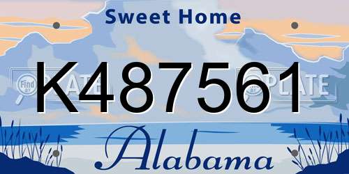 K487561 Alabama License Plate