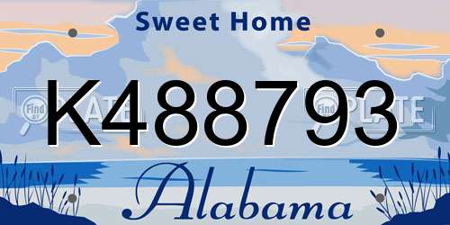 K488793 Alabama License Plate