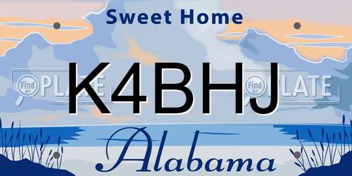 K4BHJ Alabama License Plate