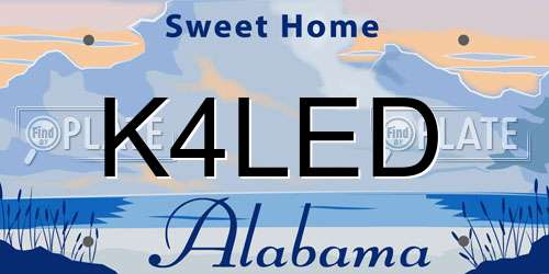 K4LED Alabama License Plate