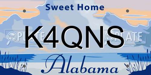 K4QNS Alabama License Plate