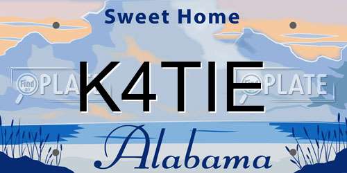 K4TIE Alabama License Plate