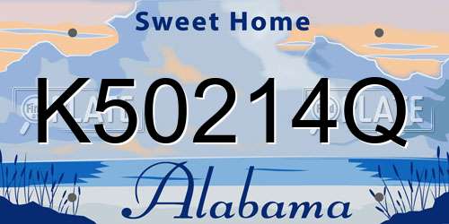 K50214Q Alabama License Plate