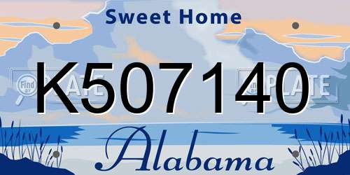 K507140 Alabama License Plate