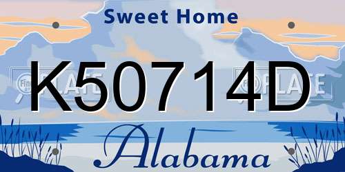 K50714D Alabama License Plate