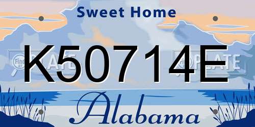 K50714E Alabama License Plate