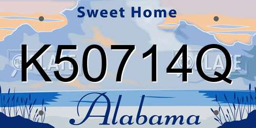 K50714Q Alabama License Plate
