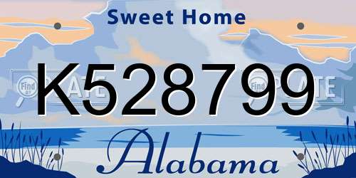 K528799 Alabama License Plate