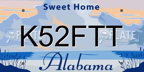 K52FTT Alabama License Plate