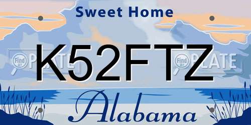 K52FTZ Alabama License Plate