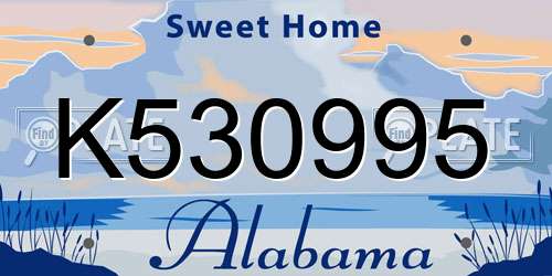 K530995 Alabama License Plate