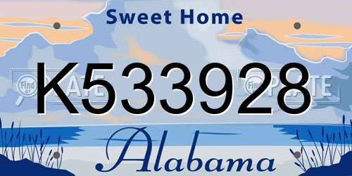 K533928 Alabama License Plate