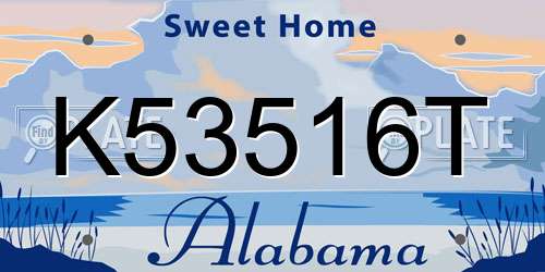 K53516T Alabama License Plate