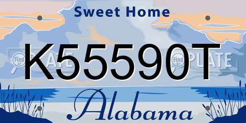 K55590T Alabama License Plate