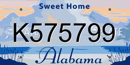 K575799 Alabama License Plate