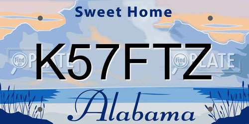 K57FTZ Alabama License Plate