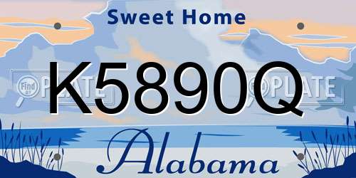 K5890Q Alabama License Plate