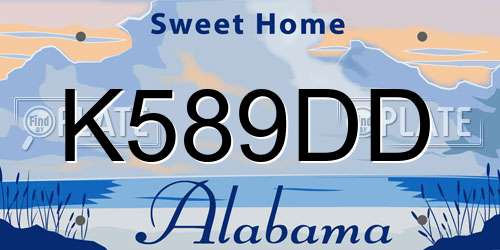 K589DD Alabama License Plate